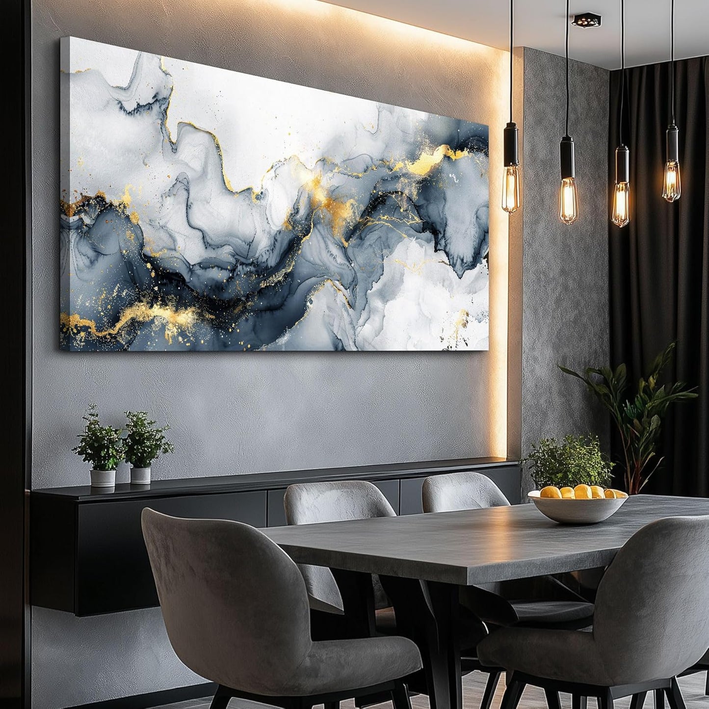 KELIYUAN Canvas Wall Decor For Bedroom Abstract Wall Art For Living Room Office Decorations Ink Minimalism Art Paintings Large to Hang Wall Pictures Artwork Modern Home Decor Posters 30"x60"