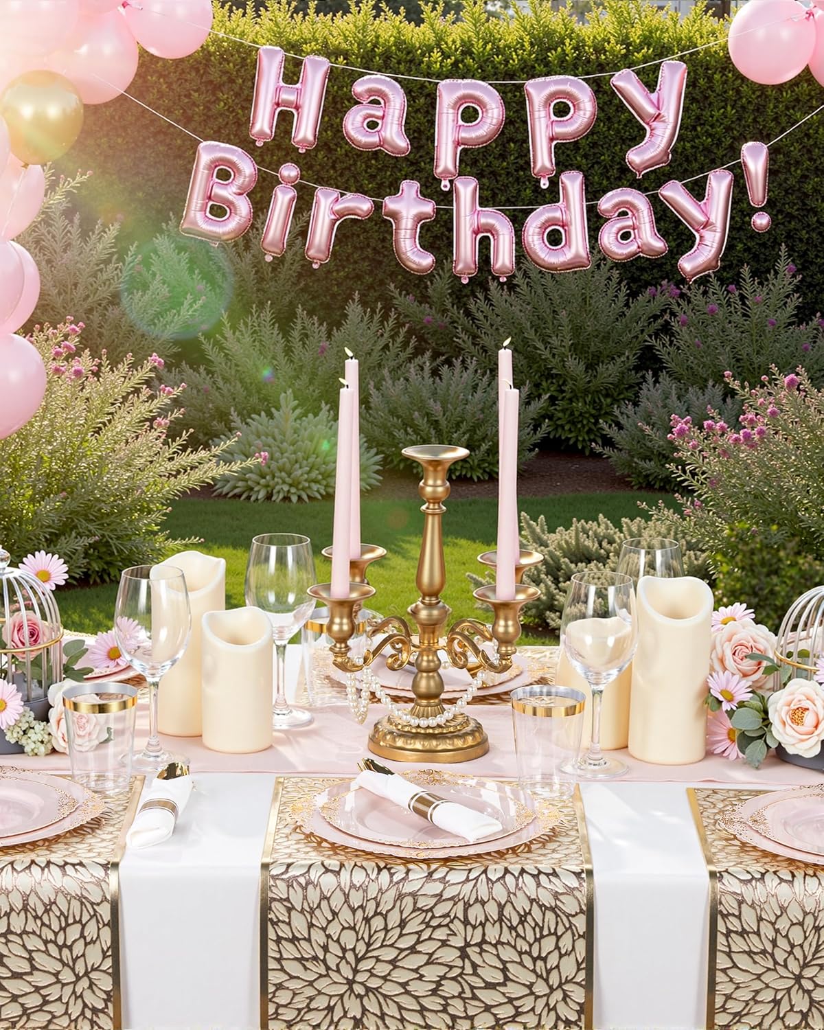 Nervure 700PCS Pink Gold Plastic Plates - Pink Plastic Dinnerware Sets for 100 Guests - 200 Disposable Plates, 300 Silverware, 100 Cups, 100 Napkins for Wedding, Birthday & Party