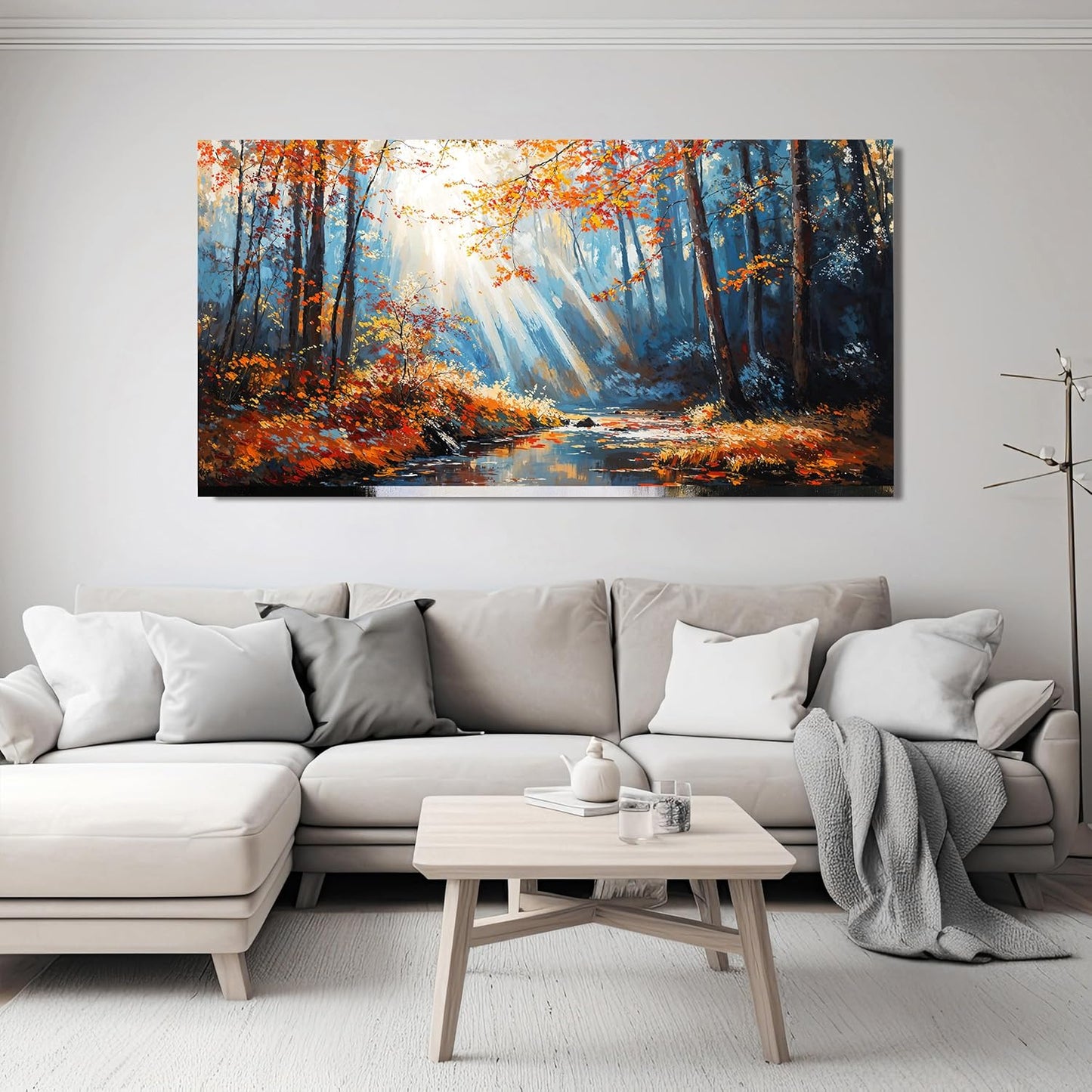 Large Canvas Wall Art Decor Art Work For Wall Decor Nature Landscape Wall Art Decorations Modern Botanical Wall Art Prints Bedroom Office Decor 24"X48" Forest Wall Art Pictures For Living Room