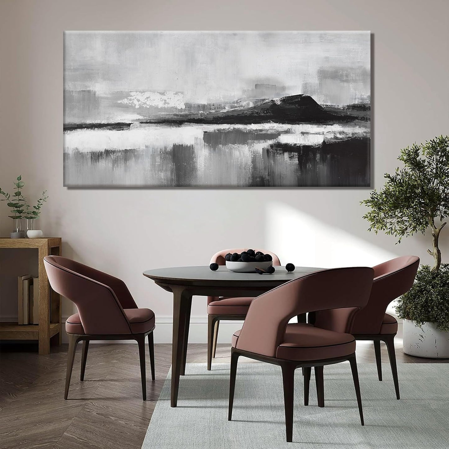 Abstract Wall Art Decor Modern paintings Wall Home Decor Wall Art Canvas Prints Black and White Wall Artwork for Living Room Bedroom Kitchen Office Decor 24"×48"