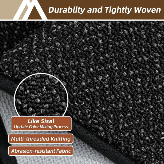 COSY HOMEER Kitchen Rugs and Mats 2PCS Non Slip Kitchen Mats for Floor Washable Stain Resistant Kitchen Runner Rug Sets Absorbent Kitchen Floor Mat 20"x32"+20"x48",Black