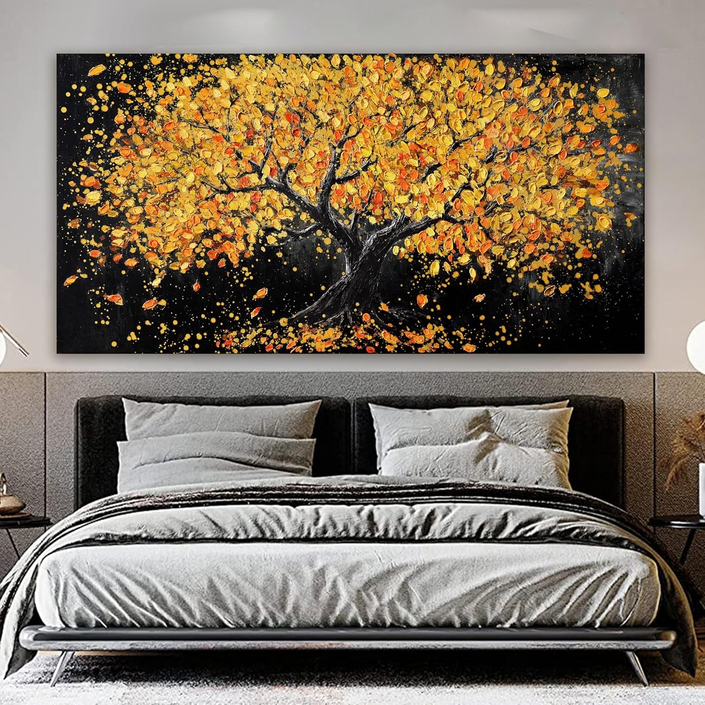Canvas Wall Art Decor Large Wall Art Pictures for Living Room Artwork for Walls Black and Gold Wall Art Decor Tree of Life Wall Art Prints Canvas Art Wall Decor for Home Office Wall Decor 29" X 58"