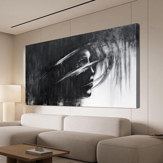 Canvas Wall Art Decor Large Wall Art for Living Room Black and White Abstract Wall Art Prints Artwork for Walls Art Work for Wall Decor Modern Abstract Wall Art Bedroom Office Decor 24" X 48"