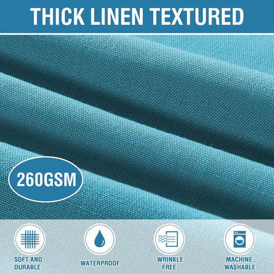 H.VERSAILTEX Linen Textured Table Cloths 54 x 54 Inch Premium Solid Tablecloth Spill-Proof Waterproof Table Cover for Dining Buffet Feature Extra Soft and Thick Fabric Wrinkle Free, Teal