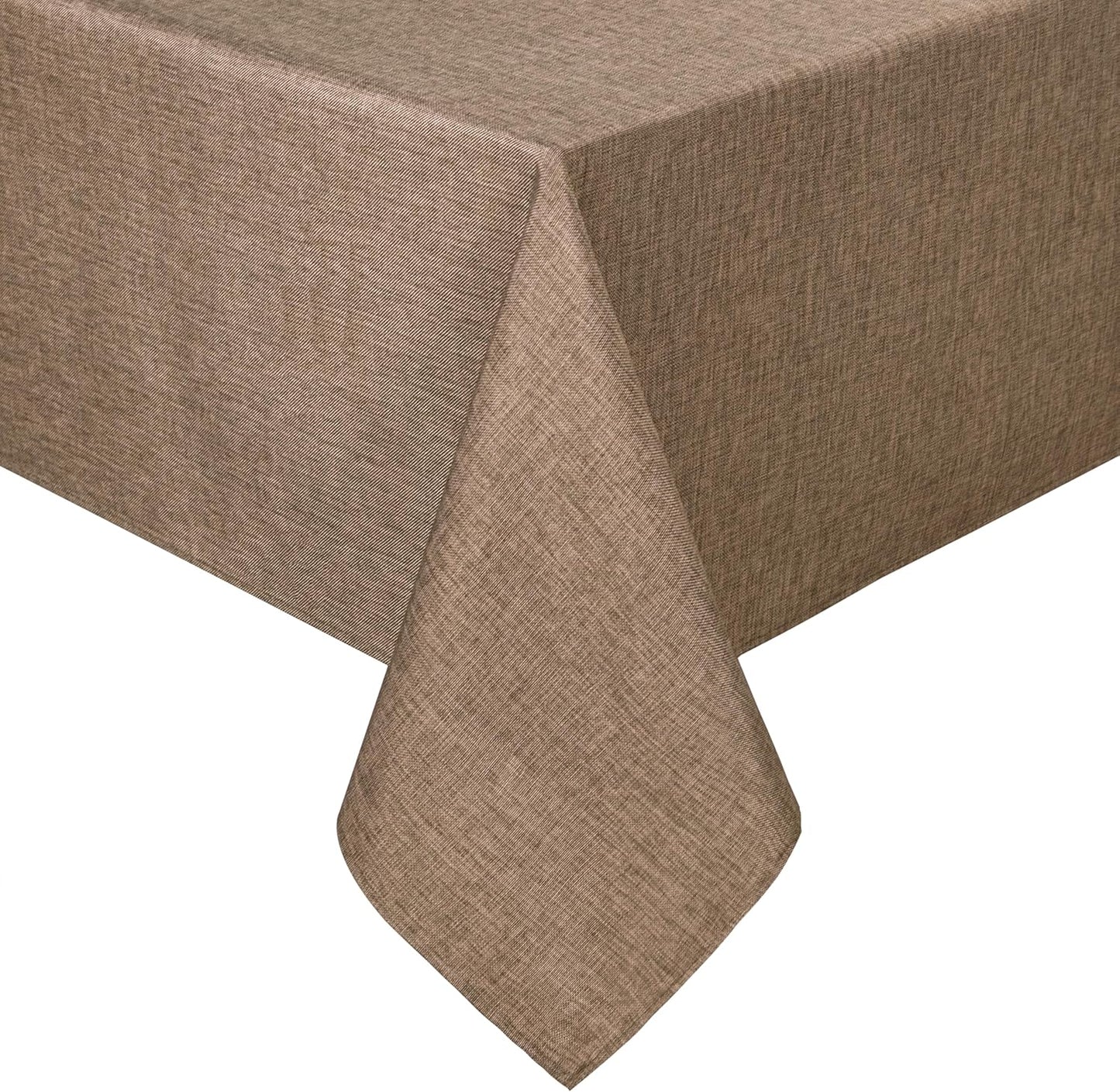 Hiasan Faux Linen Rectangle Tablecloth - Wrinkle and Stain Resistant Washable Table Cloth for Kitchen Dining Room Holiday Table Cover for Party Dinner, Khaki, 54 x 108 Inch