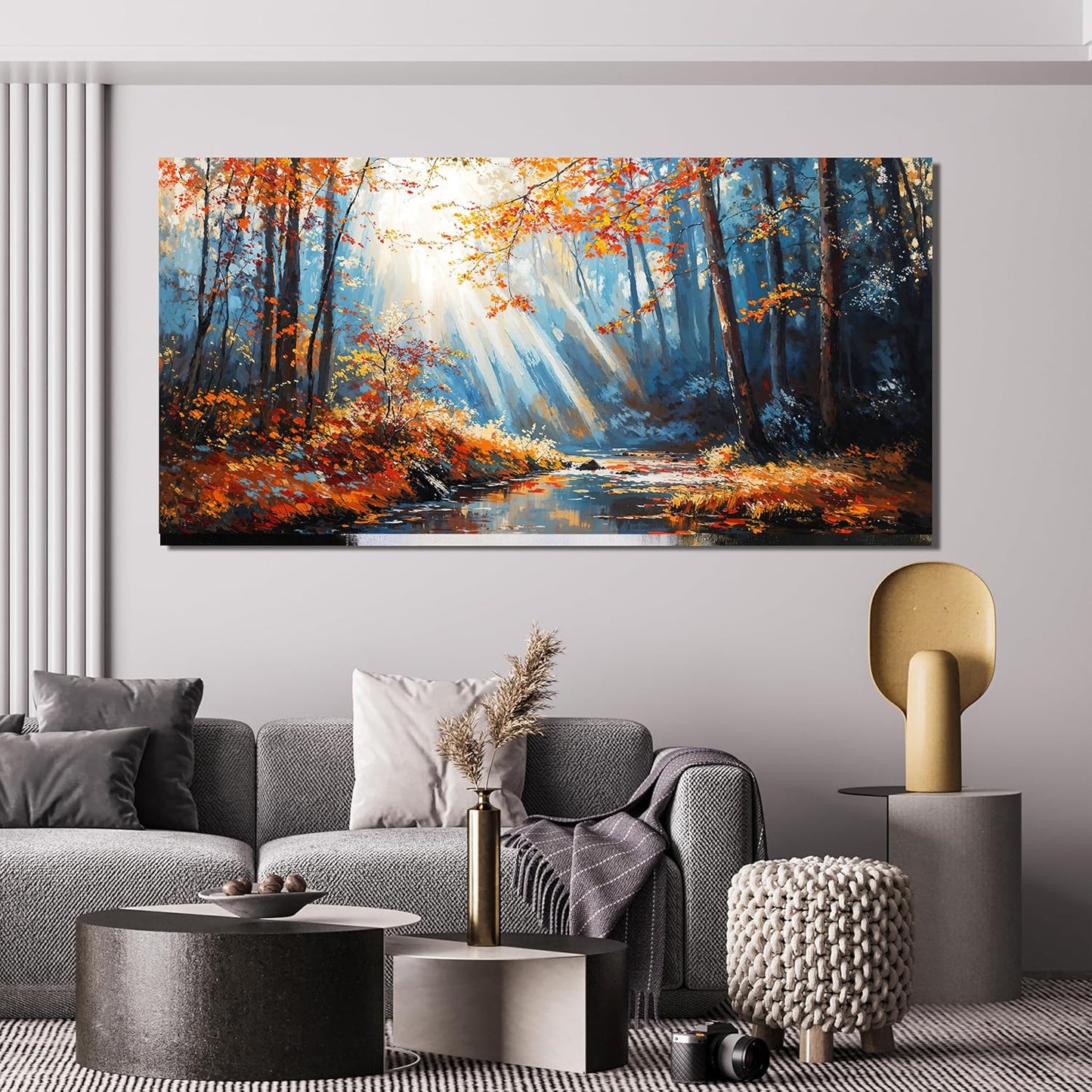 Large Canvas Wall Art Decor Art Work For Wall Decor Nature Landscape Wall Art Decorations Modern Botanical Wall Art Prints Bedroom Office Decor 24"X48" Forest Wall Art Pictures For Living Room