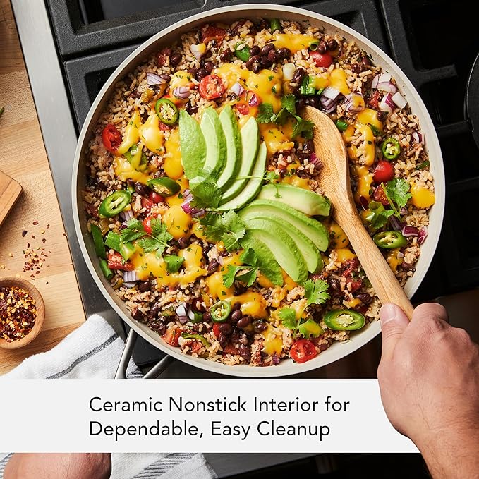 KitchenAid Hard Anodized Ceramic Nonstick Frying Pan/Skillet, 12.25 Inch - Matte Black