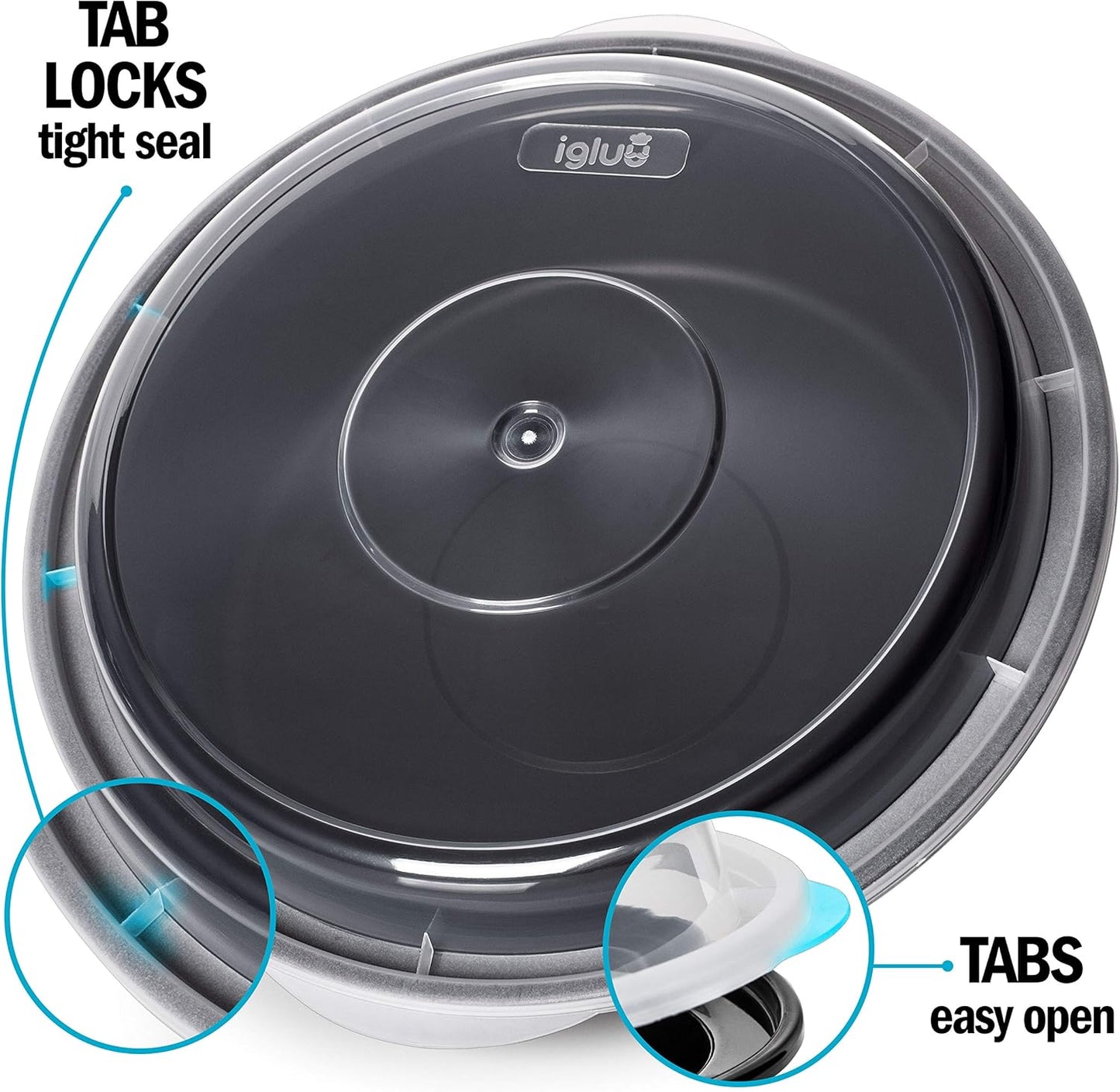 Igluu Meal Prep Round Plastic Containers - New Improved Lid - Reusable BPA Free Food Containers with Airtight Lids - Microwavable, Freezer and Dishwasher Safe - Stackable Salad Bowls - [10 Pack]