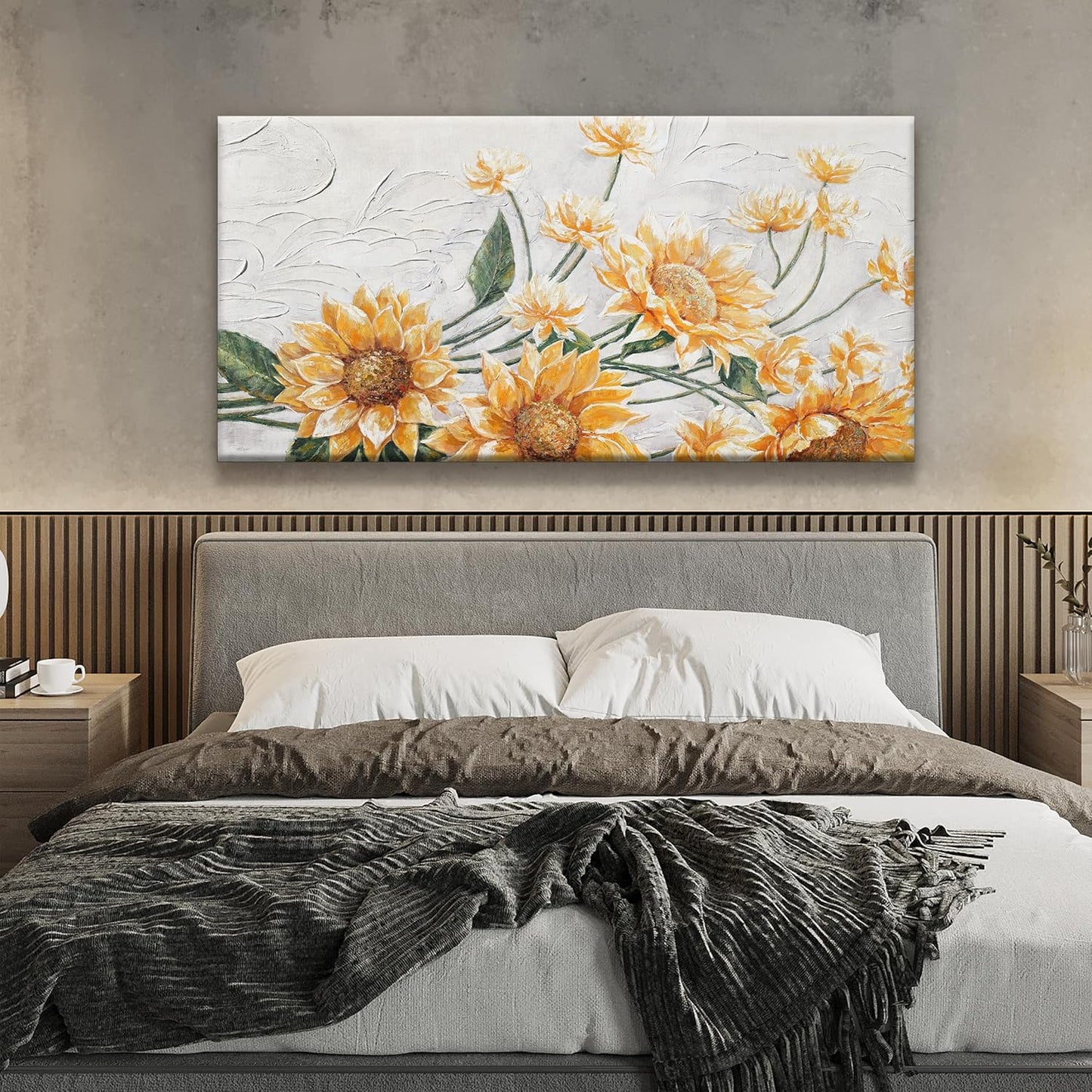 Wall Art Living Room Sunflower Wall Art Modern Canvas Art Wall Decor Home Wall Decor Suitable Pictures For Bedroom Apartment Office Can Be Hung 24" X 48"