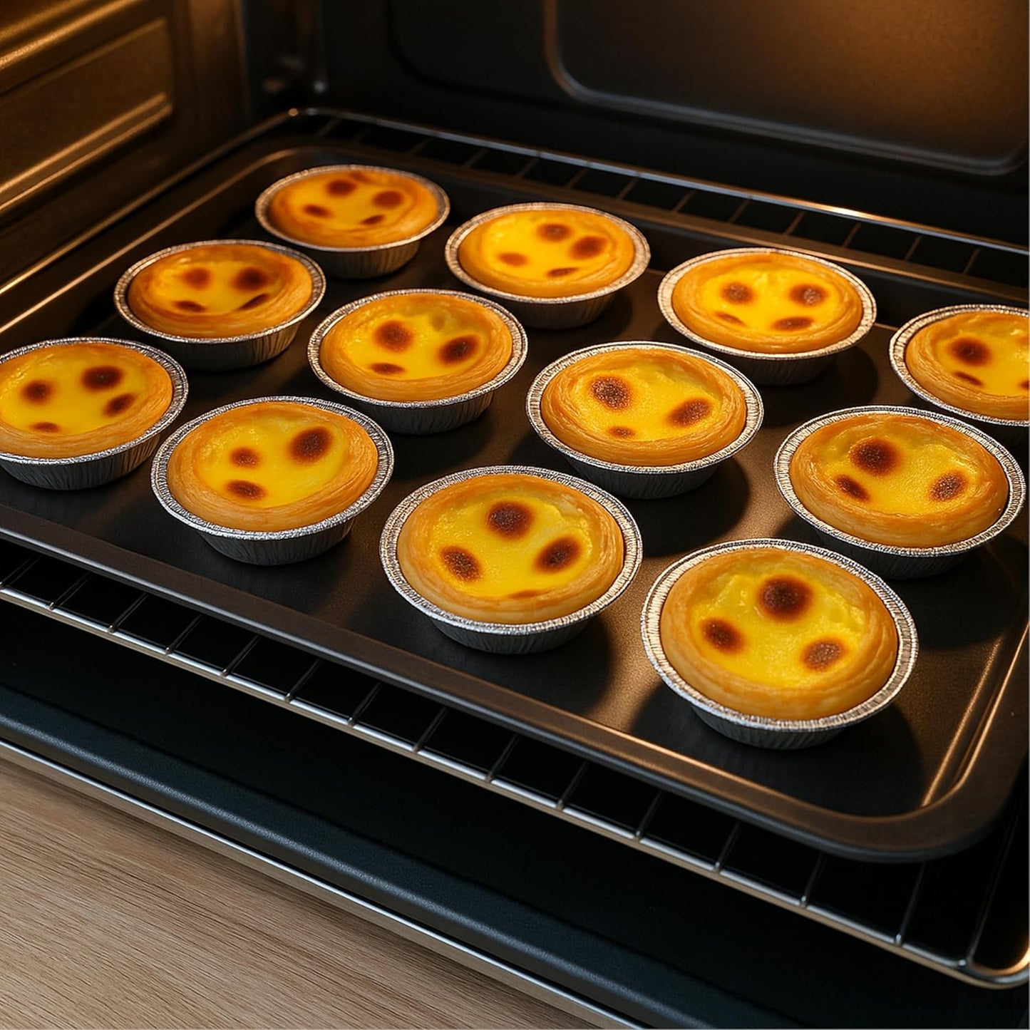 [100 Pack] 2.8" Disposable Aluminum Foil Tart Pans – Mini Pie Tins for Baking, Egg Tarts, Pudding, Cupcakes, and Desserts