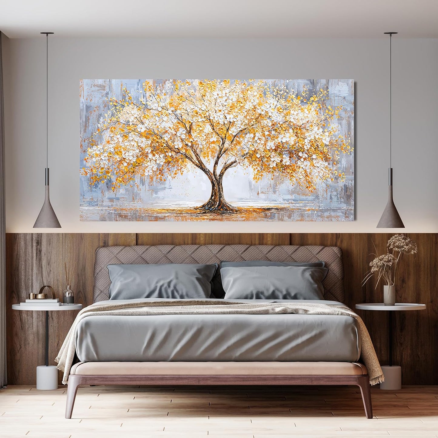 TAIJXAGSG Large Canvas Wall Art Decor Tree Wall Art Pictures For Living Room Art Work For Wall Decor Modern Botanical Wall Art Prints Golden Tree of Life Wall Art Decor Bedroom Office Decor 29"X 58"
