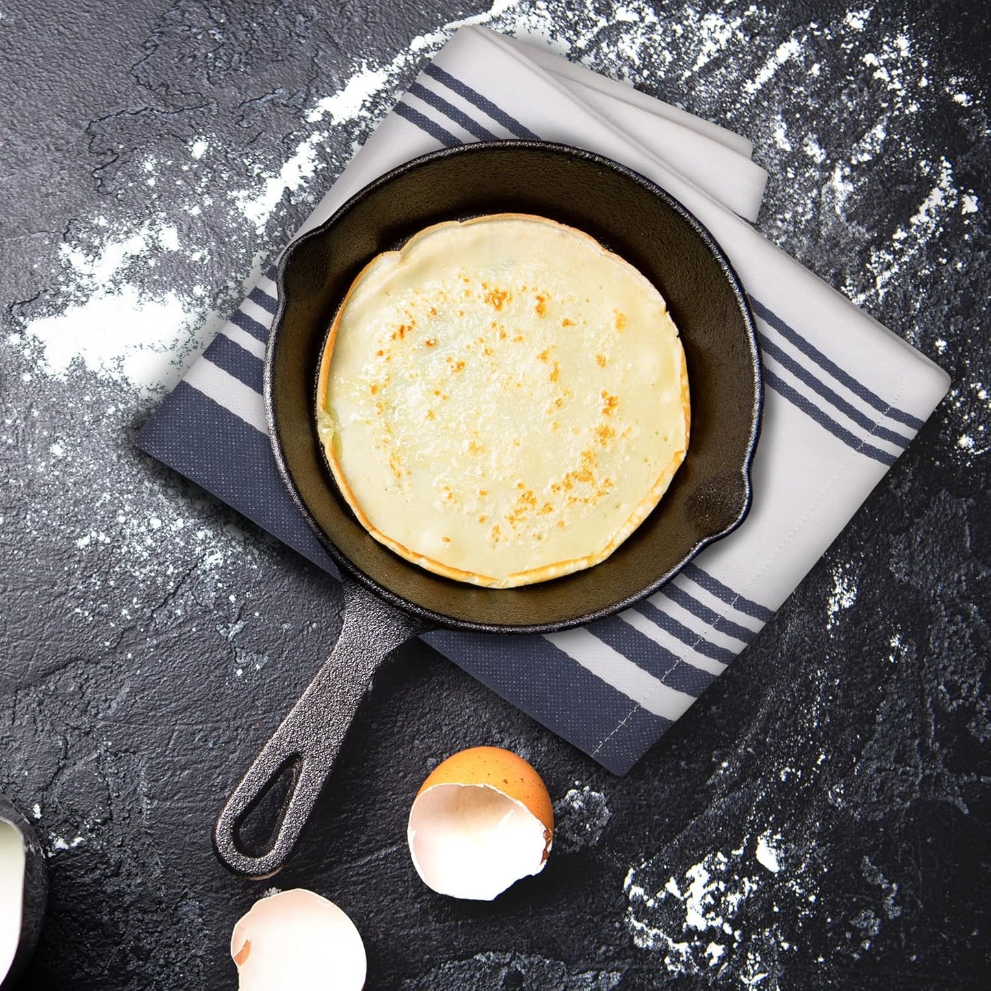 Urban Villa Kitchen Towels 100% Cotton Pack of 3, Highly Absorbent Quick Drying Soft Premium Dish Towels for Kitchen with Hanging Loop Hand & Tea Towels - 20x30 Inch, (Indigo Blue & White, Striped)