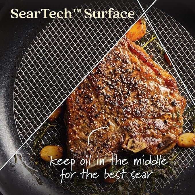 Anolon X Hybrid Nonstick Frying Pan/Skillet with Helper Handle, 12 Inch, Dark Gray