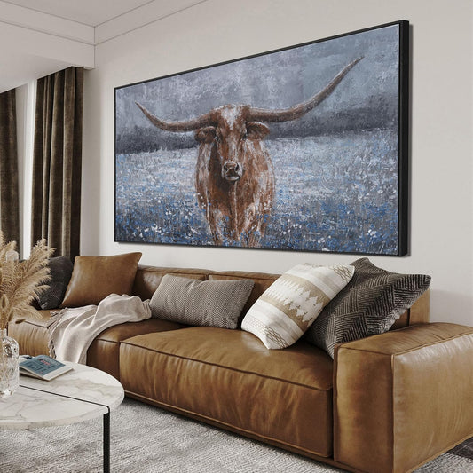KUPTEU Canvas Oversized Wall Art Decor Large Wall Art For Living Room Framed Modern Wall Art Prints Canvas Art Wall Decor Highland Cow Artwork For Walls Bedroom Office Decor 29" x 58"
