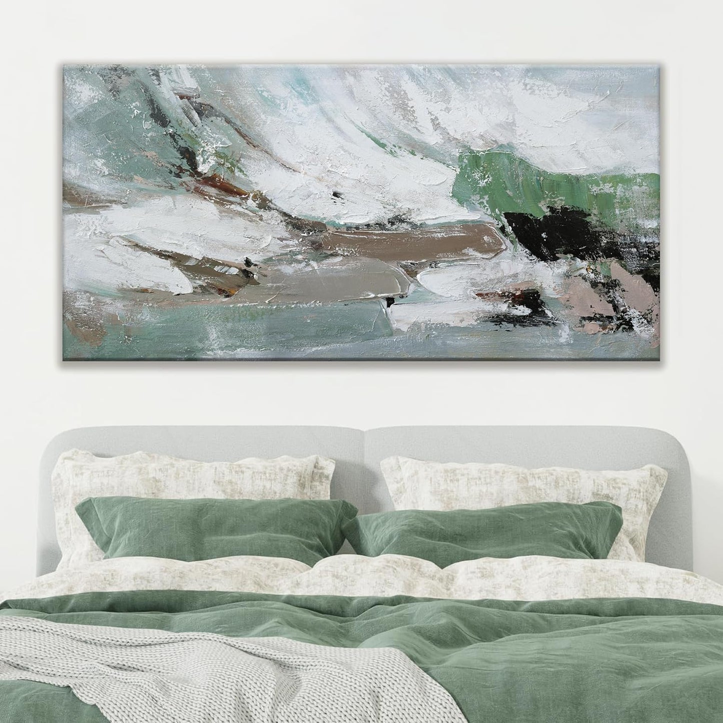 Canvas Wall Art Decor Large Canvas Wall Art For Living Room Modern Green Wall Art Decor Abstract Art Colorful Abstract Wall Art Prints Large Art Work For Bedroom Office Kitchen Wall Decor 29" x 58"