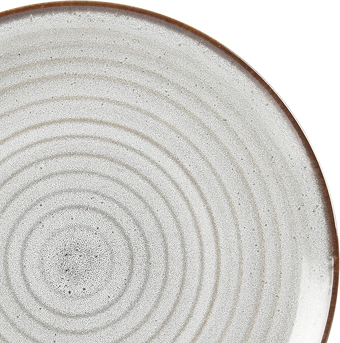 Gibson Elite Dreamweaver Double Bowl Terracotta Reactive Dinnerware Set - Grey, Service for 4 (16pcs)