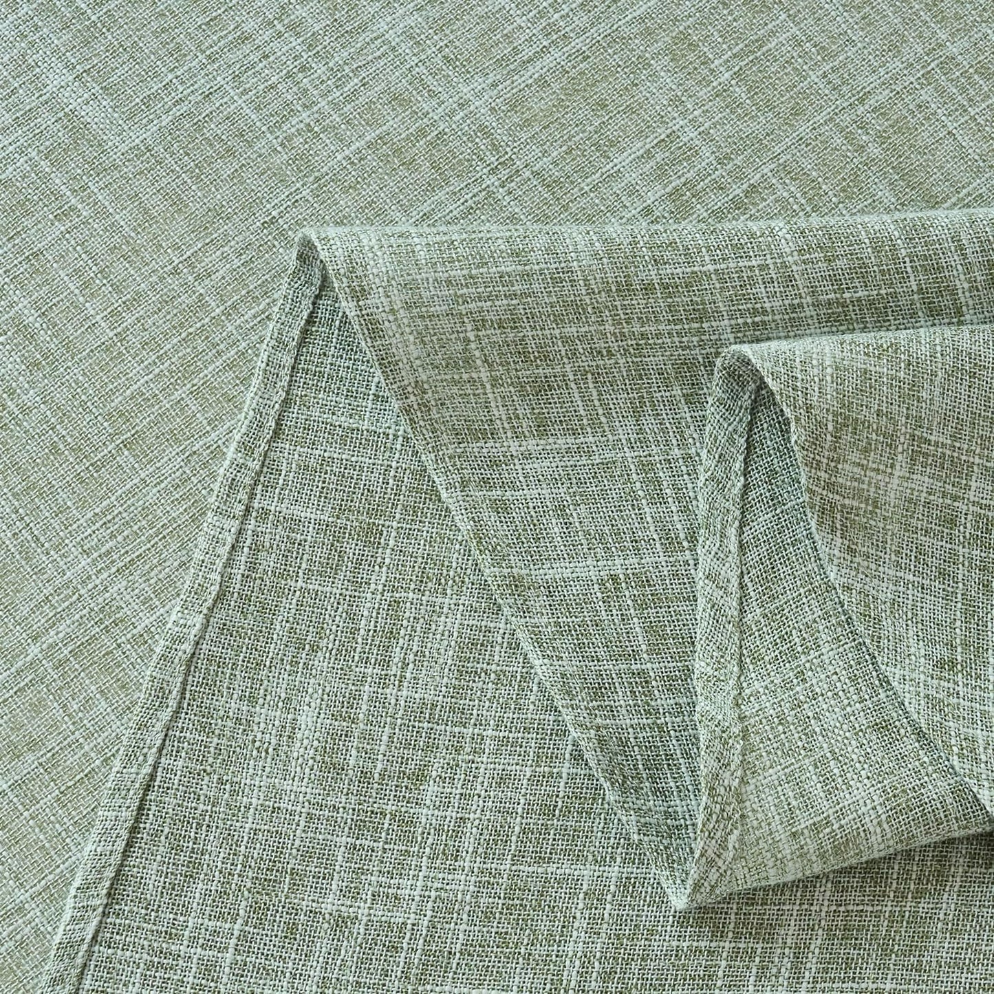 maxmill Flaxy Faux Linen Tablecloth with 2-Tone Slubby Texture Wrinkle Resistant Anti-Shrink Soft Table Cloth for Kitchen Dining Restaurant Tabletop for Event Holiday Dinner Round 70 Inch Sage