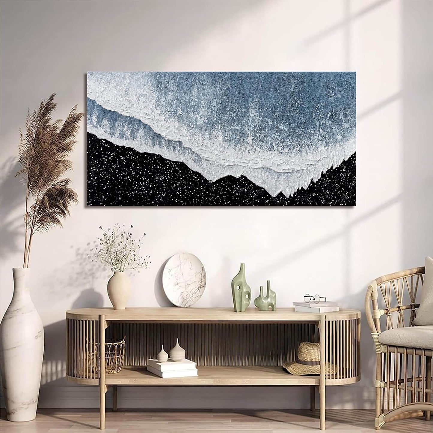 Canvas Wall Art Decor Modern Canvas Wall Art For Living Room Large Beach Wall Art Prints Artwork for Walls Black and White Wall Art Decor Bedroom Office Kitchen Wall Decor 24" x 48"