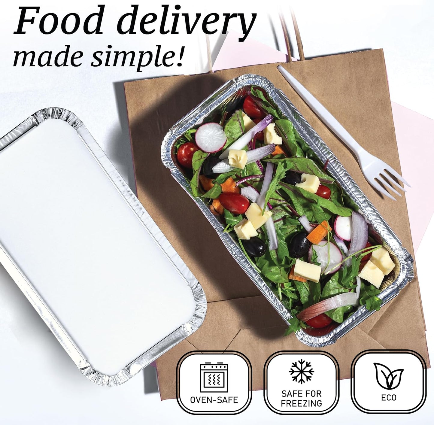 Spare Essentials (110 Pack Aluminum Loaf Pans with Lids, Disposable Bread Tins for Baking, Lunch Containers, Single Serve Baking Dishes - Foil Loaf Pans, Aluminum Bread Pans (7.8 x 4.3 x 2 Inches)