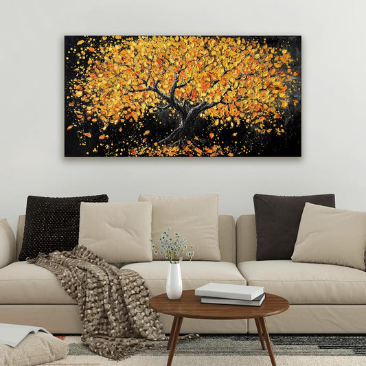 Dimpaga Canvas Wall Art Decor Artwork for Walls Black and Gold Wall Art Decor Tree of Life Wall Art Pictures for Living Room Modern Tree Wall Art Prints Art Work for Home Office Wall Decor 20" X 40"