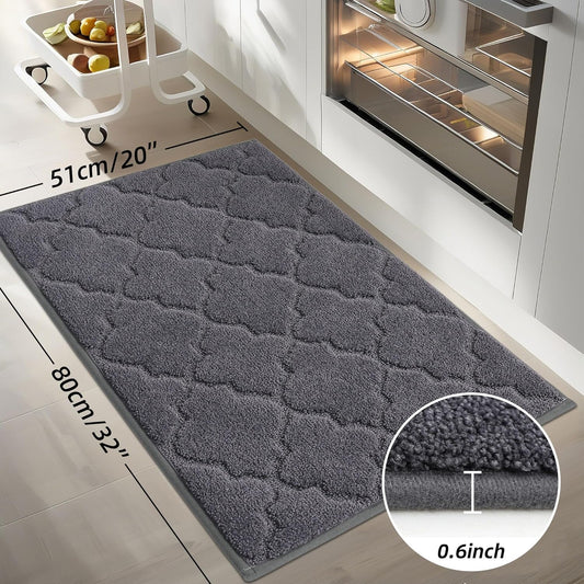 COSY HOMEER Kitchen Rugs Washable Non Slip Kitchen Mats for Floor Absorbent Kitchen Carpet 20" x 32" Soft Rugs for Kitchen,Sink Mat,Entrance,Area Rugs,Dark Grey