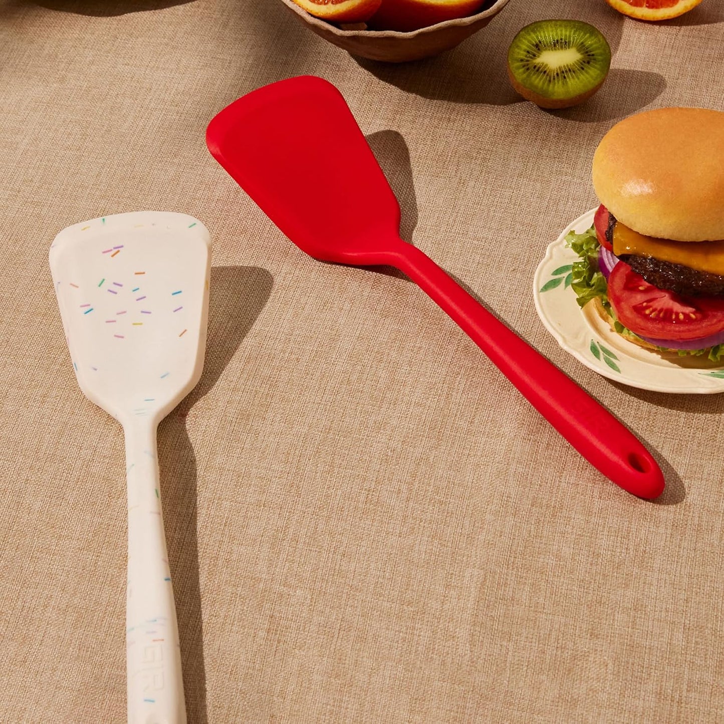 GIR: Get It Right Silicone Turner Spatula - Non-Stick & Heat Resistant - Silicone Spatula for Cooking & BBQs - Lifts, Flip, and Transfer Food Items - 13 Inch, Studio White