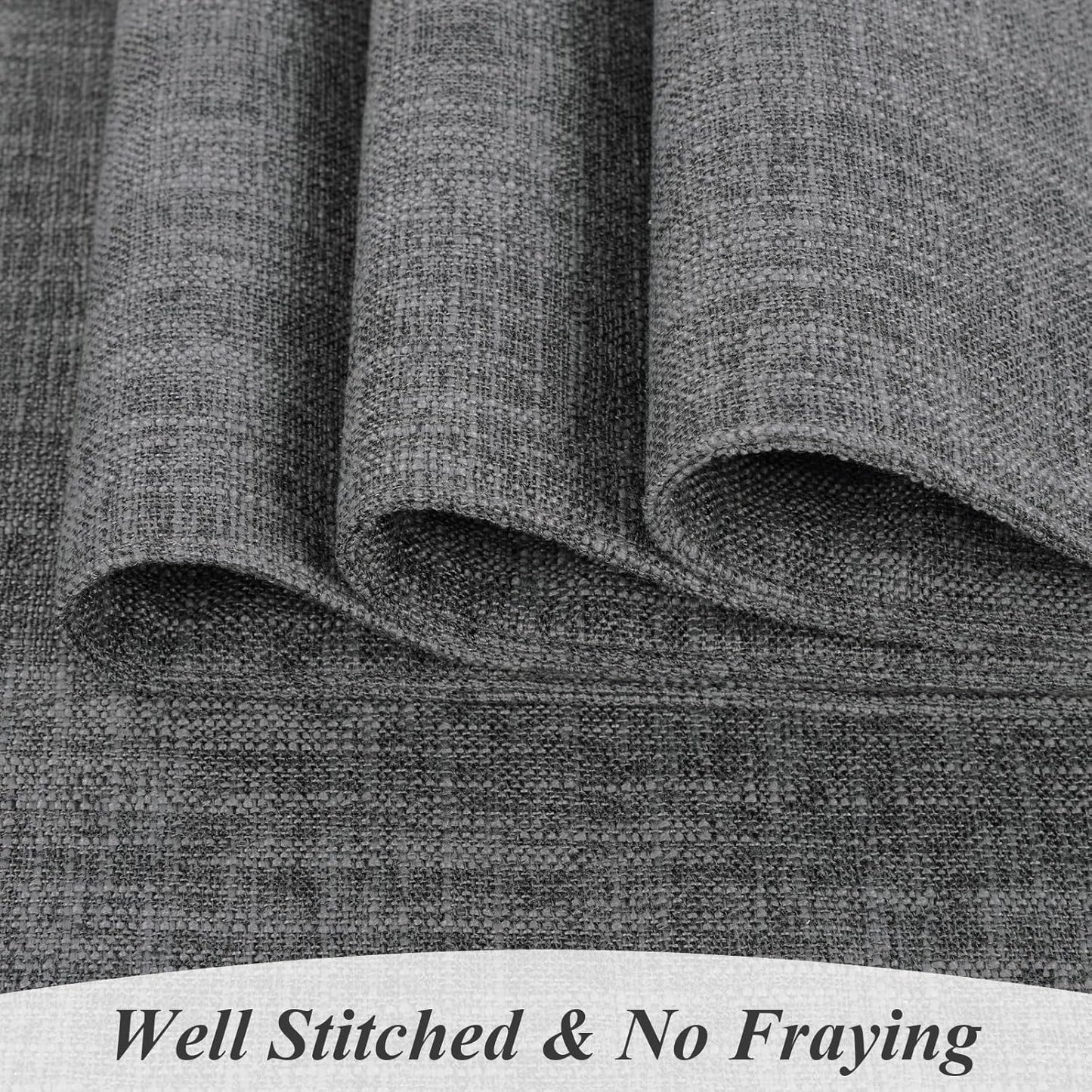 SHACOS Woven Fabric Placemats Set of 4 Heat Resistant Place Mats Non Slip Washable Double Layer Cloth Placemats Reversible Table Mats Kitchen Dining Table Decor (4, Dark Grey)