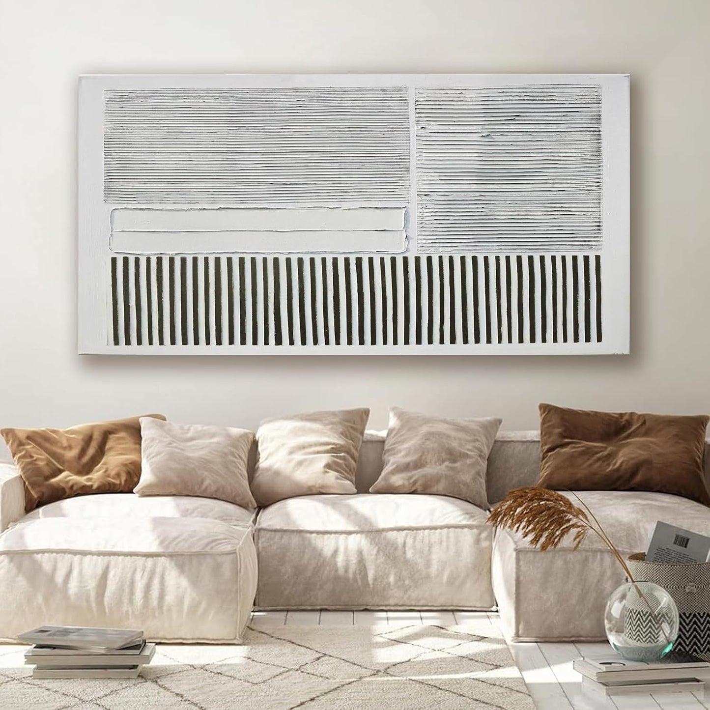 Canvas Wall Art Decor Large Canvas Wall Art For Living Room Abstract Art Black and White Wall Art Decor Abstract Modern Wall Art Prints Large Art Work For Bedroom Office Kitchen Wall Decor 29" x 58"