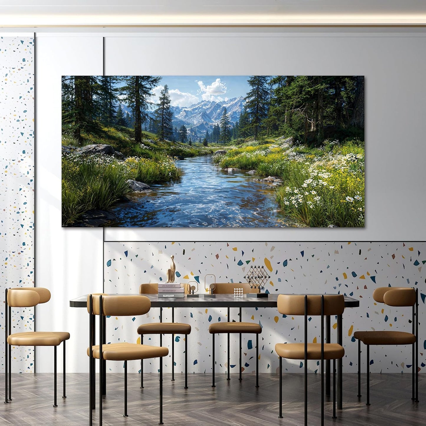 Large Canvas Wall Art Decor Artwork For Walls Green Landscape Wall Art Decor Wall Art Pictures For Living Room Nature Oversized Wall Art Prints Bedroom Kitchen Office Wall Decoration 29" X 58"