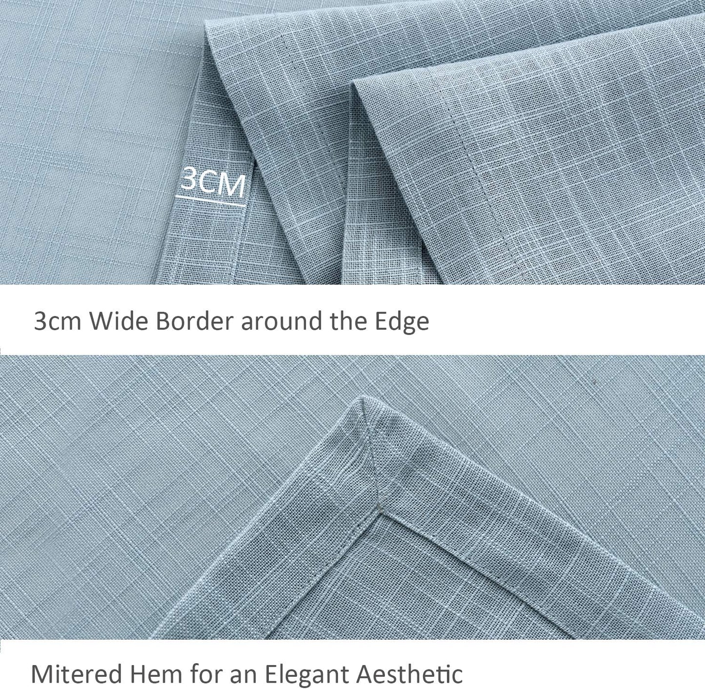 maxmill Lux Faux Linen Tablecloth with Slubby Yarn Textured Weaves Wrinkle Resistant Anti-Shrink Soft Table Cloth for Kitchen Dining Restaurant Tabletop Rectangle 60 x 120 Inch Slate Blue