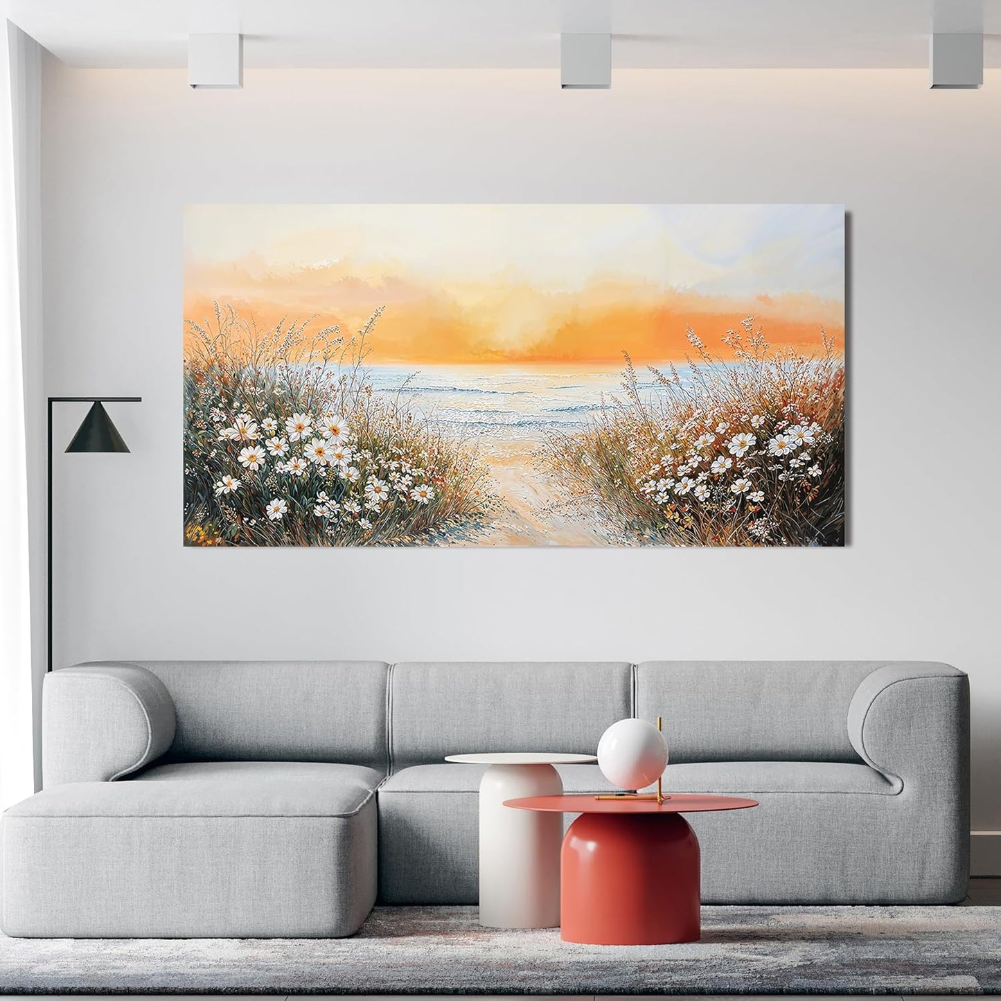 Canvas Oversized Wall Art Decor Wall Pictures for Living Room Artwork for Walls Large Coastal Beach Wall Art Prints Canvas Art Wall Decor Vintage Landscape Wall Art Bedroom Home Wall Art Decor 29" X 58"