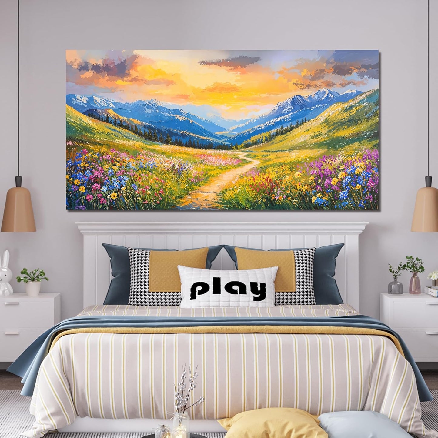 Canvas Wall Art Decor Oversized Wall Art for Living Room Large Landscape Wall Art Prints Canvas Art Wall Deecor Nature Botanical Wall Art Decor Sunset Artwork for Walls Home Office Decor 29" X 58"