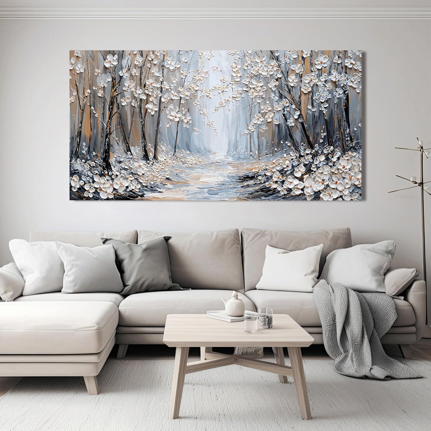 Large Canvas Wall Art Decor Wall Art Pictures for Living Room Art Work for Wall Decor Artwork for Walls Landscape Forest Wall Art Prints Modern Flowers Wall Art Decorations Home Office Decor 24"X48"