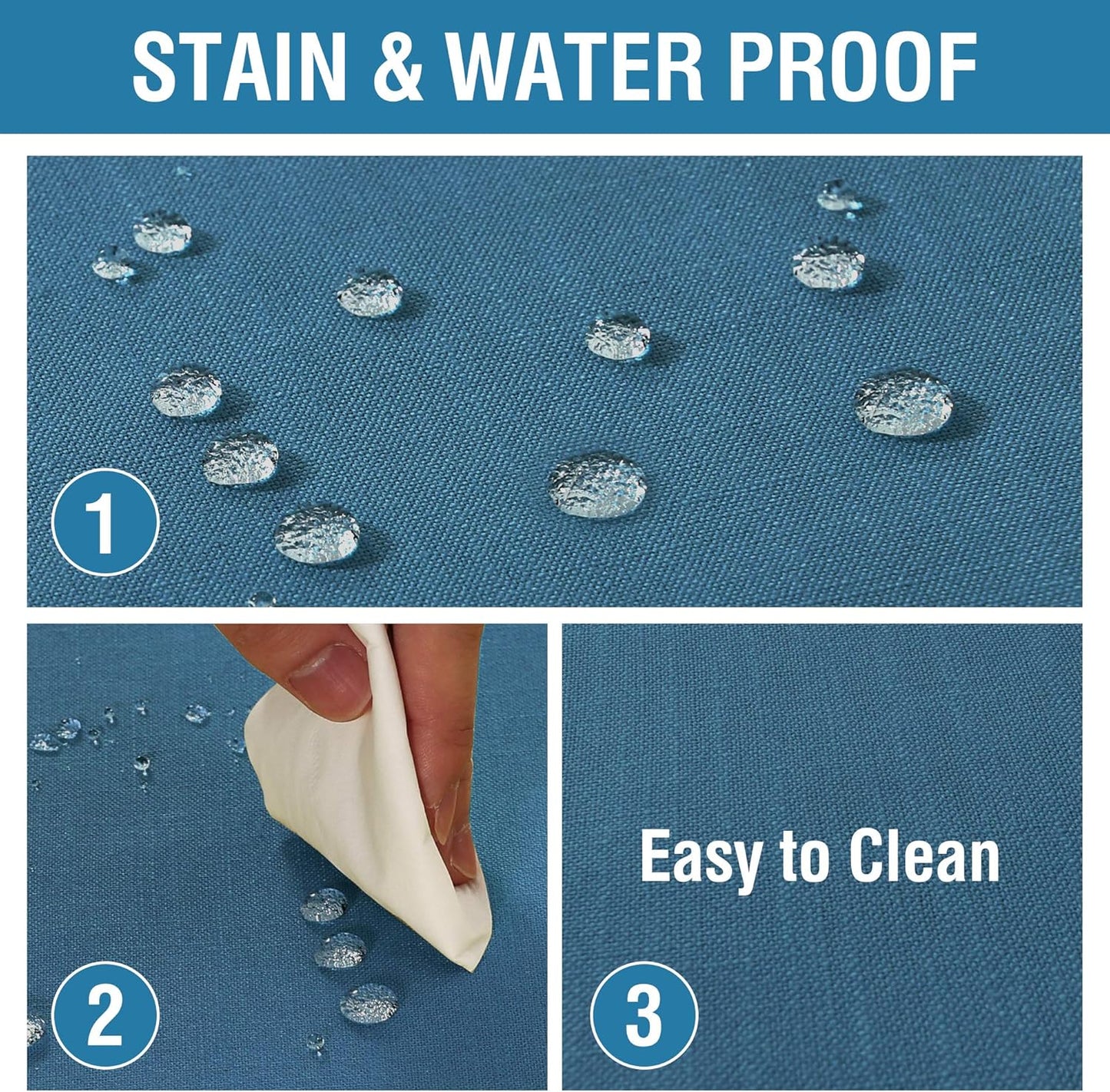 H.VERSAILTEX Linen Textured Table Cloths Round 60 Inch Premium Solid Tablecloth Spill-Proof Waterproof Table Cover for Dining Buffet Feature Extra Soft and Thick Fabric Wrinkle Free, Ink Blue