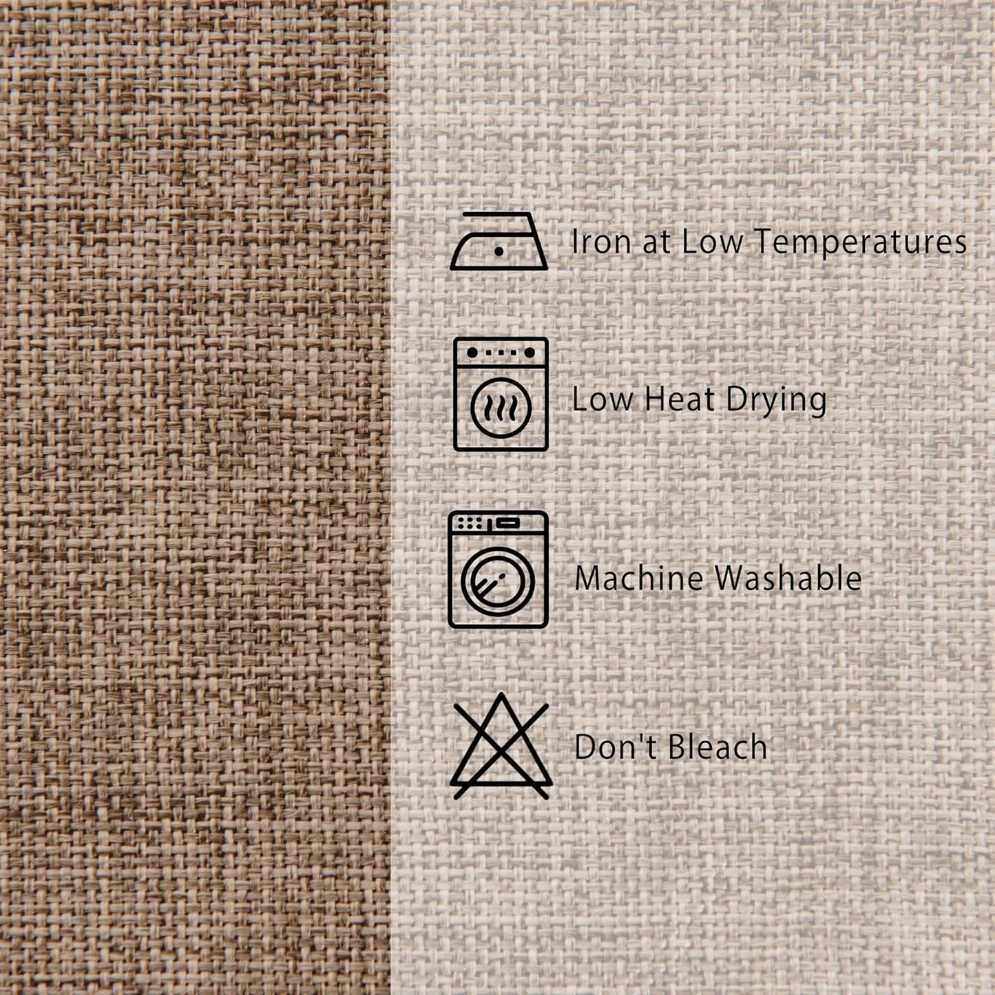 Hiasan 2 Pack Faux Linen Rectangle Tablecloth - Wrinkle and Stain Resistant Washable Table Cloth for Kitchen Dining Room Holiday Table Cover for Party Dinner, Khaki, 60 x 120 Inch