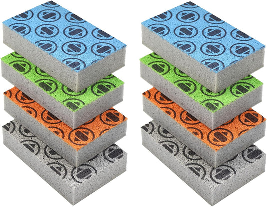Skura Style Smart Kitchen Dish Sponges (Bulk 8 Pack) | Odor Free Non-Scratch Scrub Pad | Household Cleaning Scrubber for Sink, Counters, Surfaces, Pots, Pans, Dishwashing | Color-Fade Change Indicator