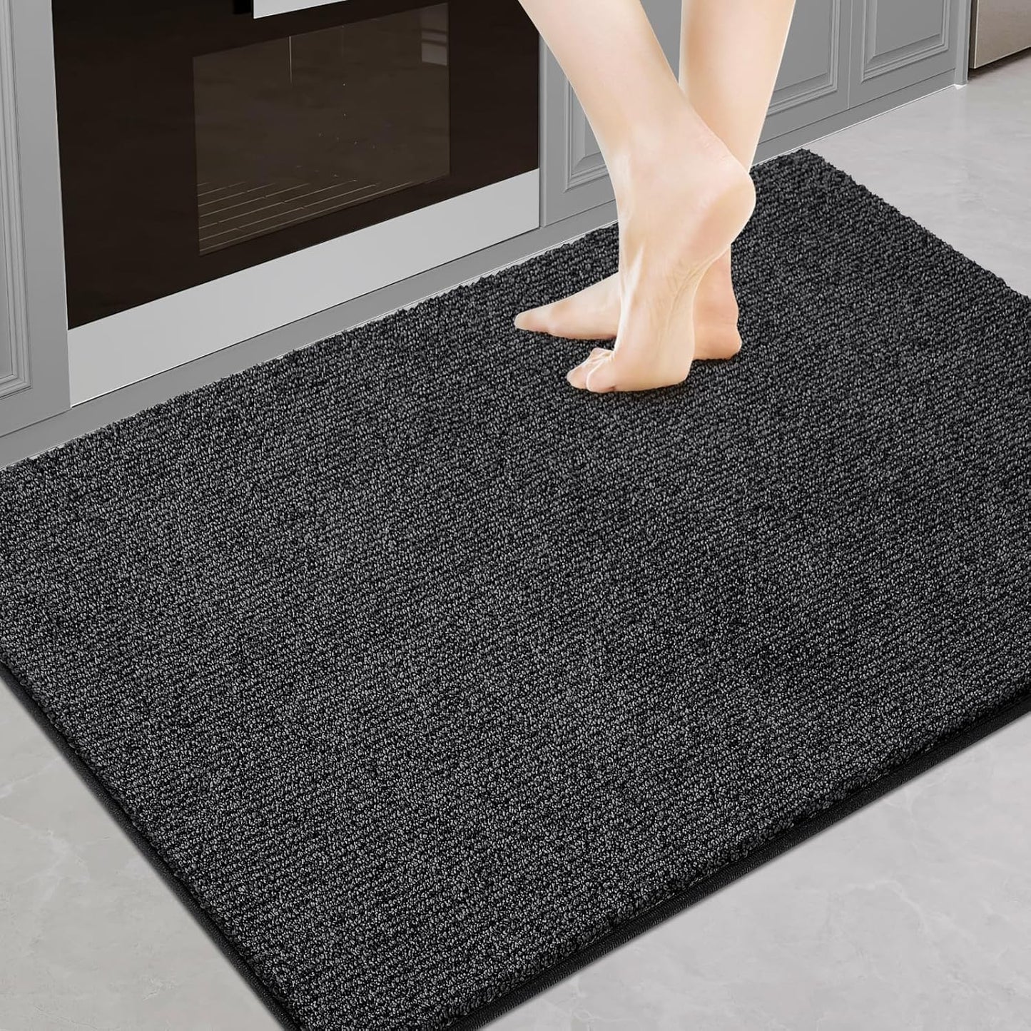 Washable Kitchen Rug 24" x 35.5" / 60cm x 90cm, Non Slip Kitchen Mat for Floor, Absorbent Indoor Entryway Rug for Laundry, Bathroom, Bedroom