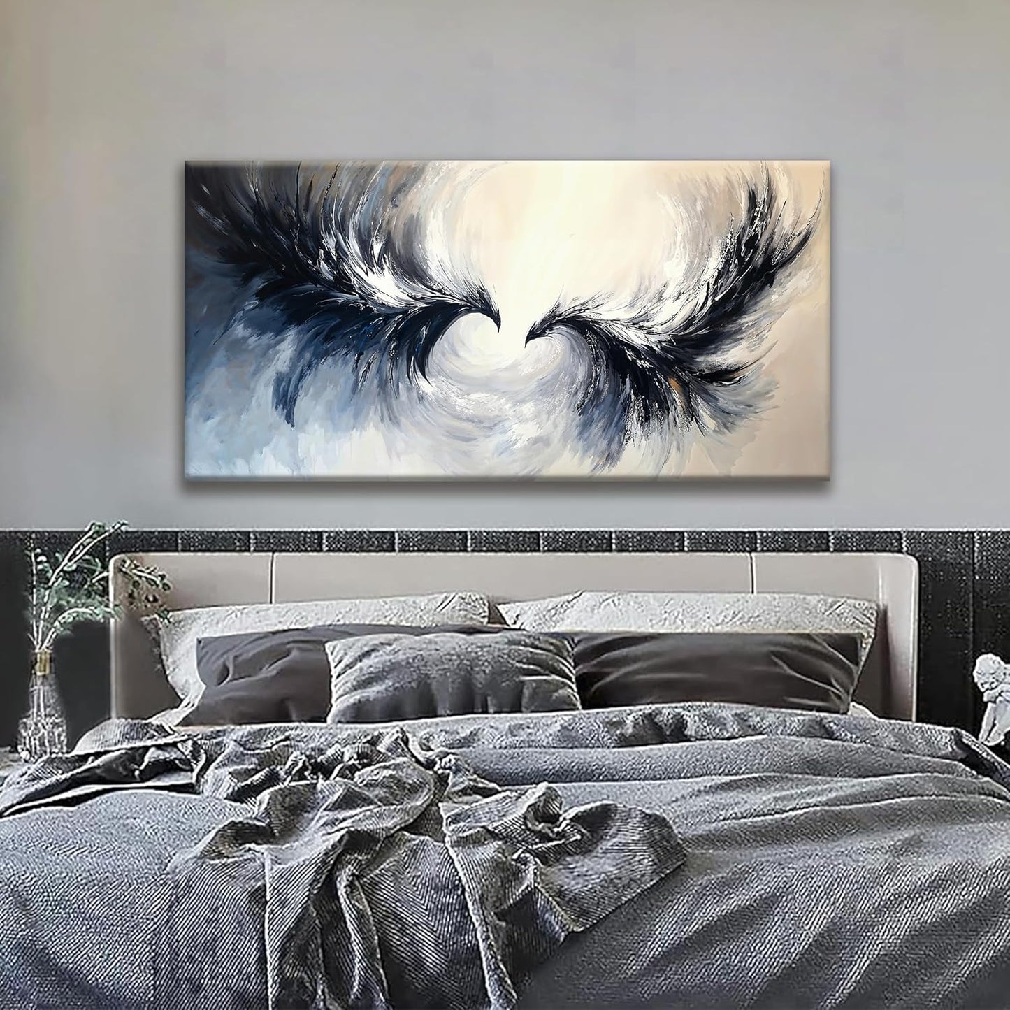 Suconvng Canvas Wall Art Decor Painting Abstract Flying Eagle Wall Art For Living Room Print Abstract Wall Decor Picture For Bedroom Home Office Artwork Ready To Hang 24 × 48 Inches