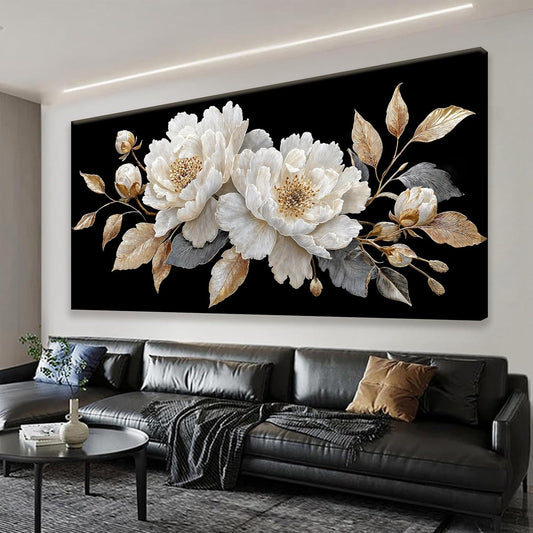 Large Wall Art Living Room Artwork Elegant White Flower Picture Canvas Art Wall Decor For Bedroom Office Kitchen Modern Home Wall Decor 29x58 Inch Ready To Hang