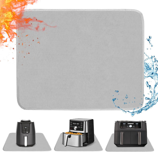 Heat Resistant Mat for Air Fryer, Countertop Protector, Fireproof Silicone Slider Mat for Appliances (15 x 18in, Grey)