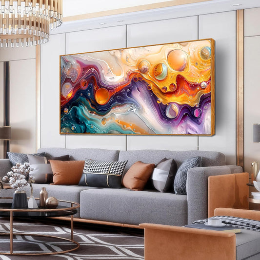 ZHAOSHOP Abstract Wall Art - Colorful Wall Decor for Teen Bedroom - Large Canvas for Painting With Wooden Frames Size 29"x 59"