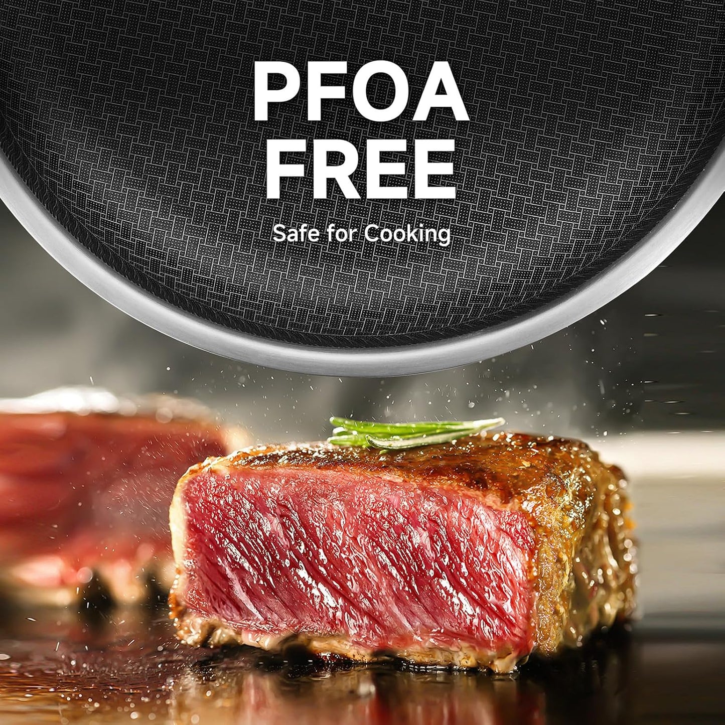 LOLYKITCH 12 In Nonstick Frying Pan Skillet with Lid, Ceramic Coating, Tri-ply Stainless Steel, Induction Compatible, PFOA-free, Oven Safe to 600°F, Dishwasher-safe, Detachable Handle