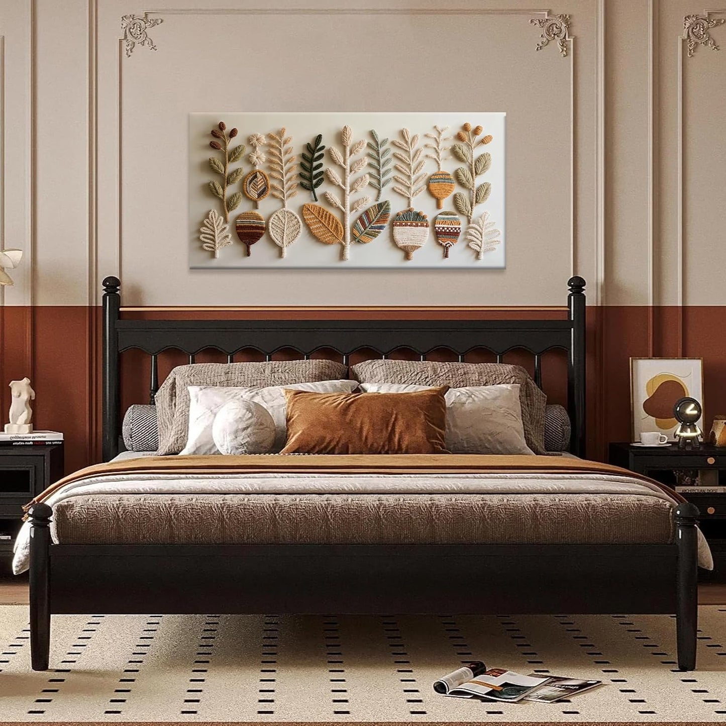 Tsomzxng Canvas Art Wall Decor Print Modern Boho Wall Art Prints Minimalist Paintings White Wall Art Pictures For Bedroom Kitchen Office Home Artwork 20" X 40" Ready To Hang