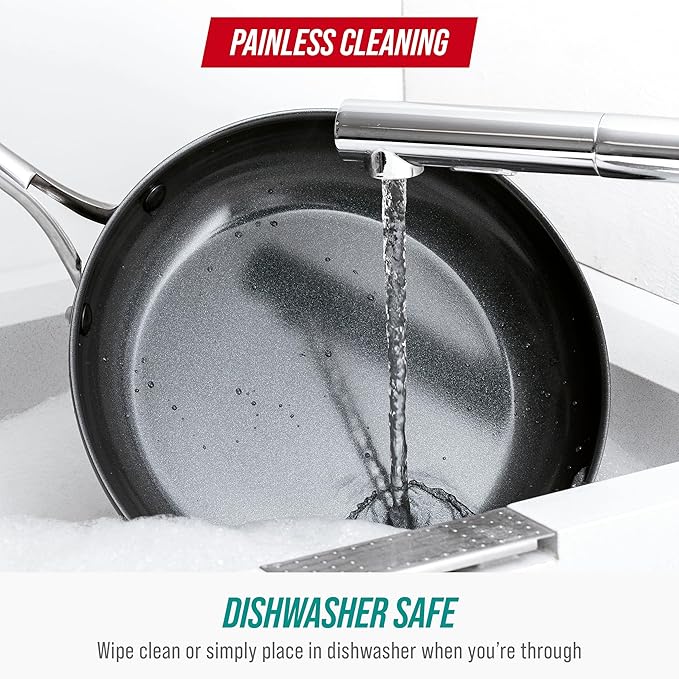 Blue Diamond 8" Nonstick Frying Pan Skillet, Diamond Infused Ceramic PFAS-Free, Dishwasher & Oven Safe, Stay Cool Handle, Durable Non Toxic Metal Utensil Safe, Egg & Omelet Pan, Turquoise