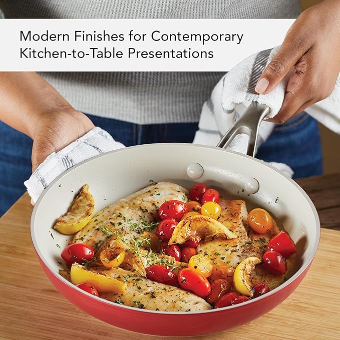 KitchenAid Hard Anodized Ceramic Nonstick Frying Pan/Skillet, 10 Inch - Empire Red