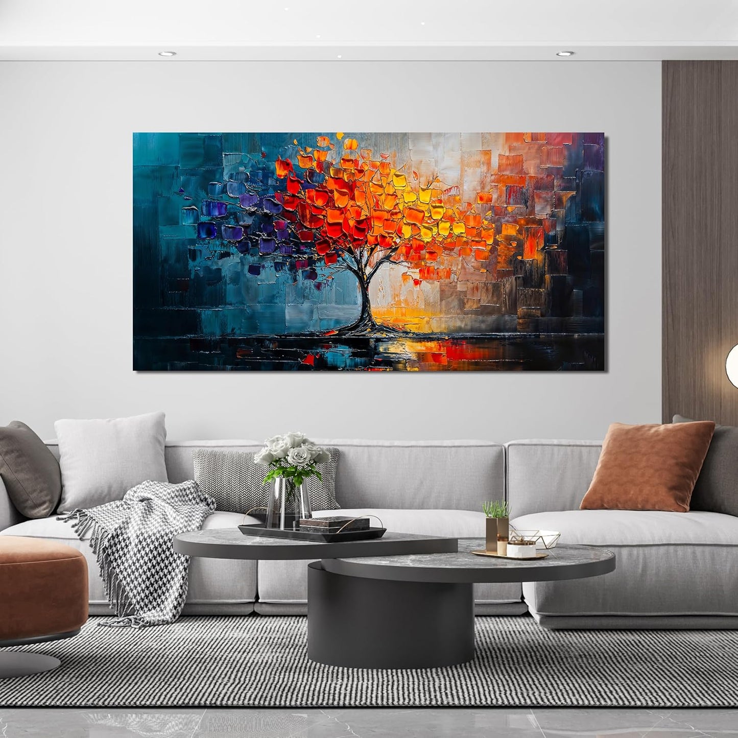 Canvas Wall Art Decor Tree of Life Wall Art Modern Wall Art Pictures for Living Room Colorful Wall Art Prints Canvas Art Wall Decor Large Artwork for Walls Kitchen Bedroom Office Decor 24" X 48"