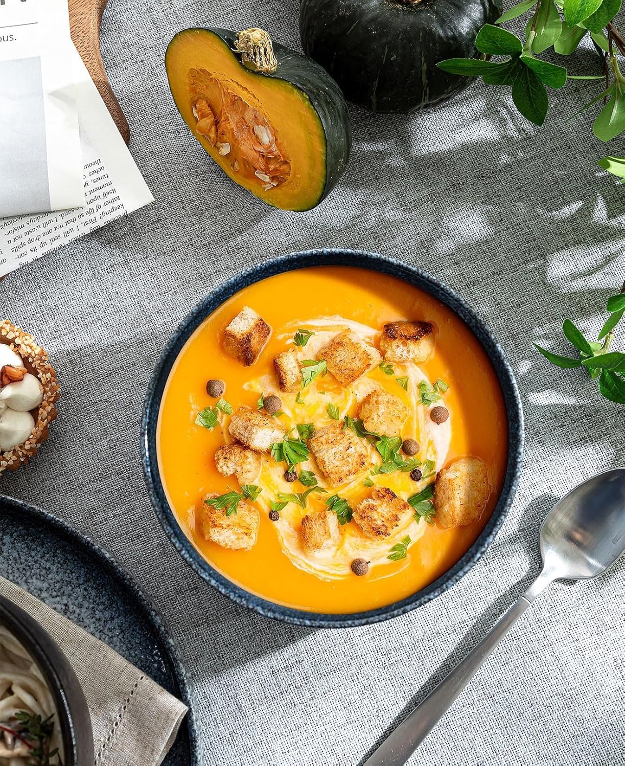 S&Q'S CERAMICS Cereal Bowls - 36 Ounce, Japanese Noodle Bowl Set, Ceramic Bowls for Kitchen, Breakfast, Oatmeal, Microwave and Dishwasher Safe, [Set of 4], Dark Blue