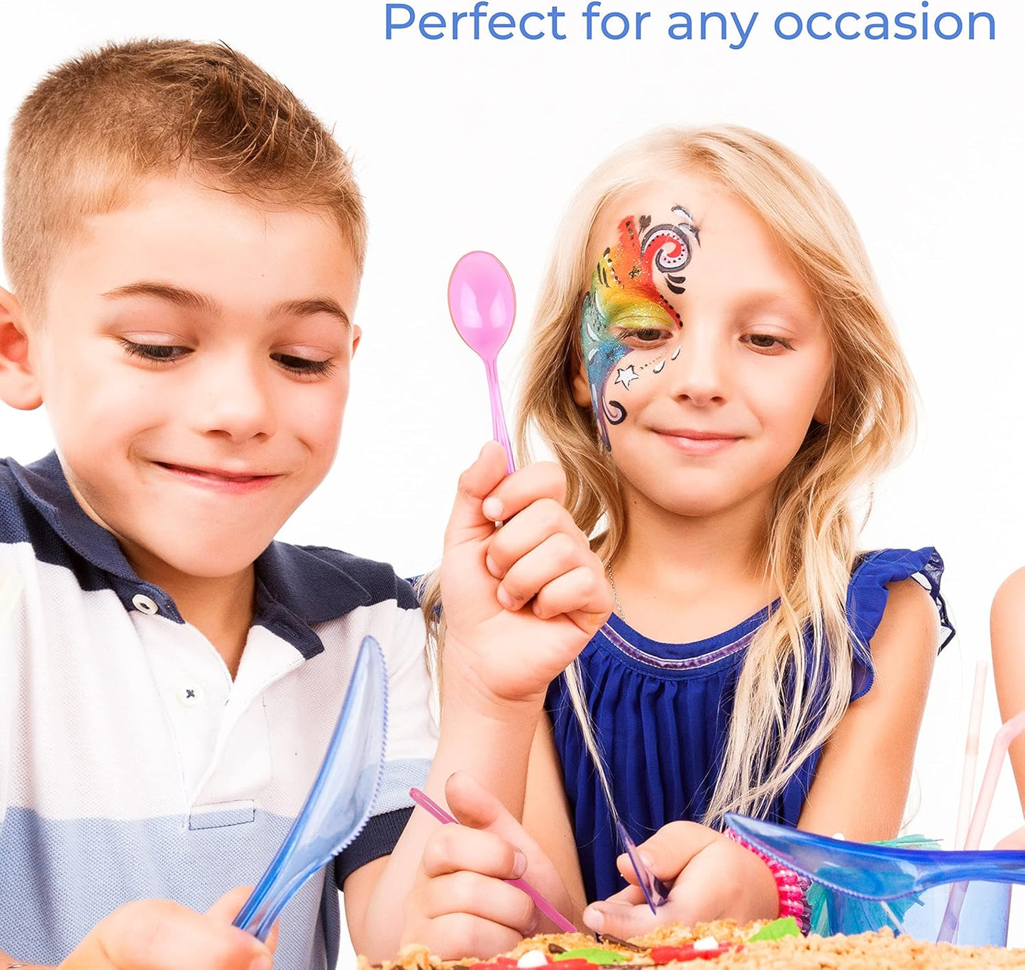 Black Plastic Plates Party Supplies - 150 PCS Reusable Disposable Neon Sets of 25 Dinner, 25 Salad or Dessert, 25 Forks, 25 Spoons, 25 Knives, 25 Cups