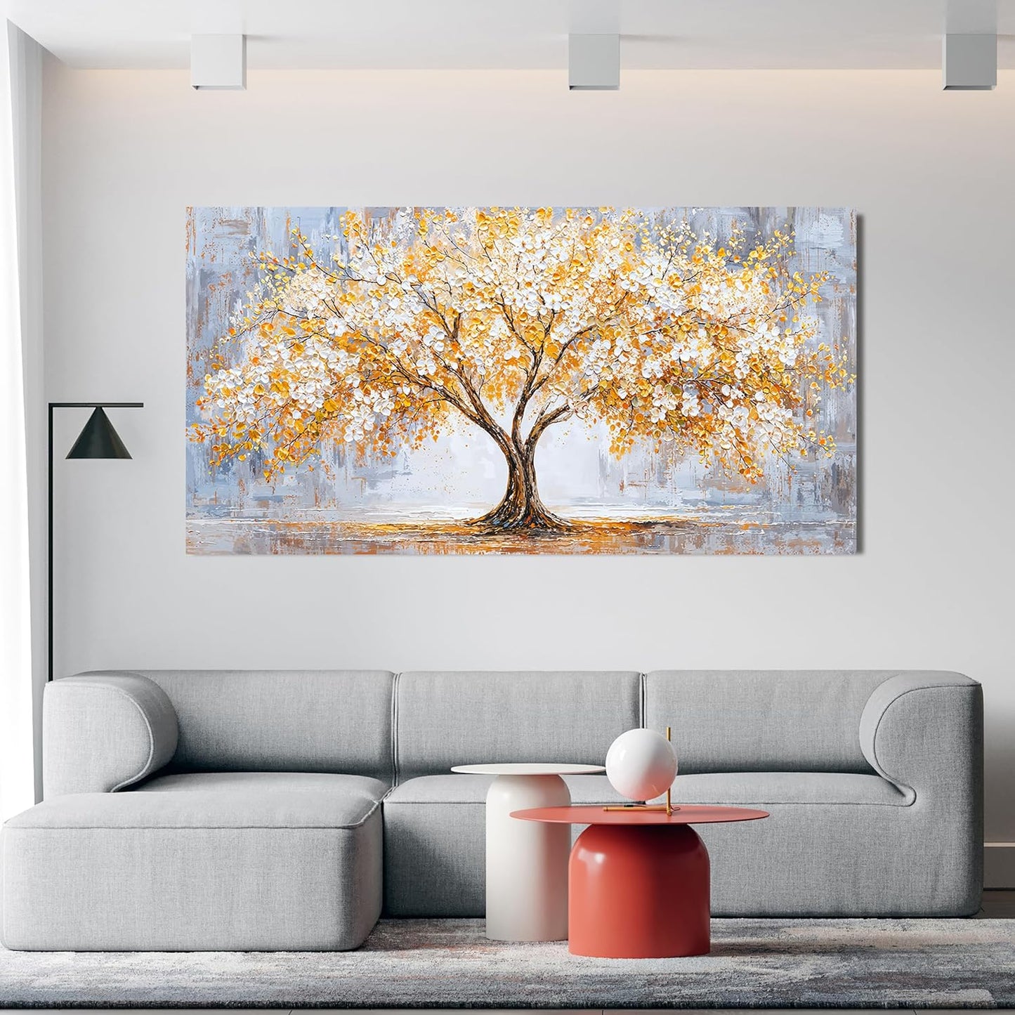 TAIJXAGSG Large Canvas Wall Art Decor Tree Wall Art Pictures For Living Room Art Work For Wall Decor Modern Botanical Wall Art Prints Golden Tree of Life Wall Art Decor Bedroom Office Decor 29"X 58"