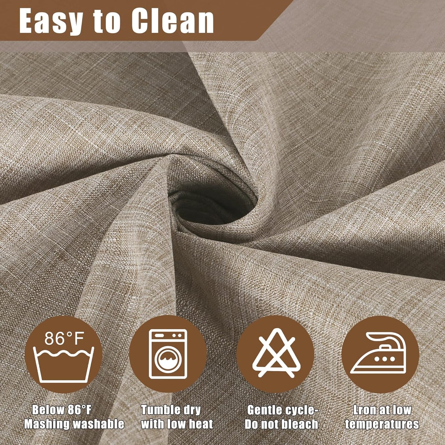 Fitable Faux Linen Tablecloth Rectangle 60 x 102 Inch - Rustic Fabric Table Cloth for 6 Foot Tables, Nature Faux Burlap Table Cover for Kitchen Dining, Party, Farmhouse